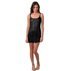 Free people black sequin mini dress